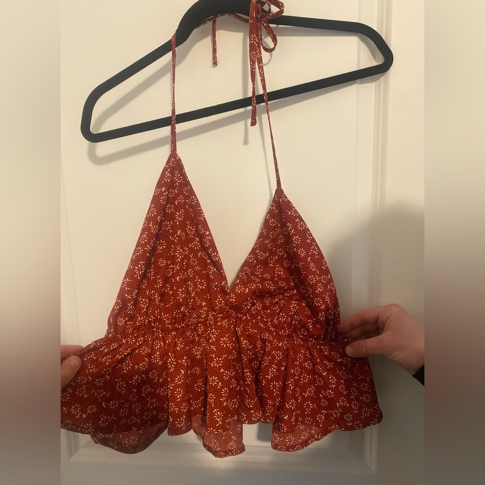 SHEIN Red Floral Top